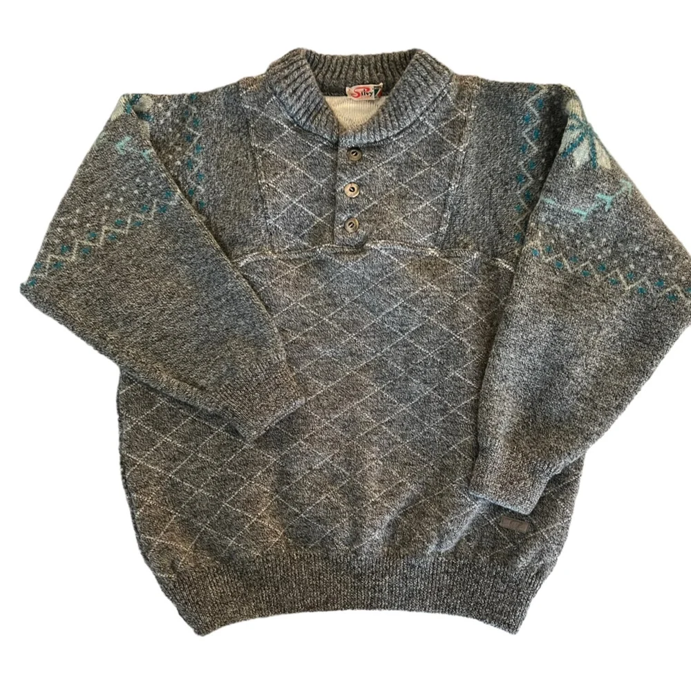 Silvy Tricot Vintage‎ Italy Sweater Size 58 Wool Alpaca Gray Men’s